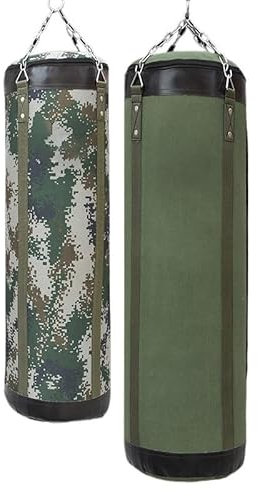 wanhaoaony Boxsack Boxsack mit Handschuhen, verdickter Canvas-Sandsack Boxsack HäNgend(Camouflage 100cm)