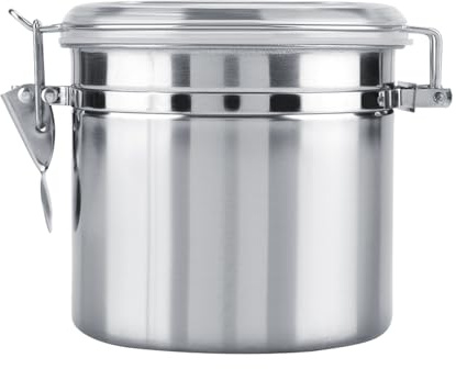 HAOHIZE Boîte à Café Hermétique 1100 ml en Acier Inoxydable - Récipient pour Sucre, Grains de Café Moulu et Expresso - Pot Scellé Sous Vide