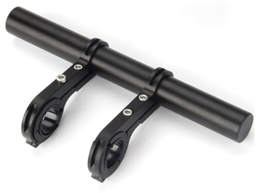 Extensor de Manillar de Bicicleta, 30 cm Extensión de Manillar de Bicicleta con Abrazaderas Doble, Aleación de Aluminio Soporte Manillar Accesorios para Manillar de Bicicleta (Negro)