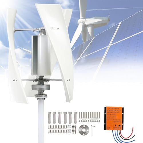 CHRISK 48v,Wind Turbine Generator Kit 8000W Portable Vertical Helix Wind Power Turbine Generator Kit 3 Blade Wind Generator Kit