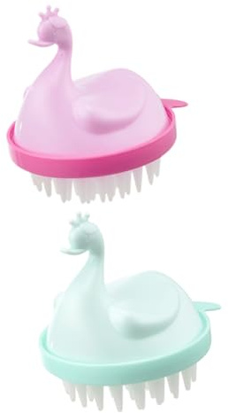 Gogogmee 2 Stück-pack Shampoo Massagebürste zur Kopfhautpflege mit Weichen Tpe Borsten aus Pp für Sanfte Reinigung und Entspannende Haarmassage zu Hause Zufällige Farbe