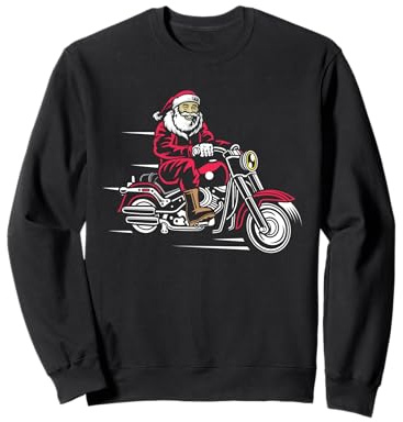 Santa Claus Classic Motorbike Vintage Racer Christmas Xmas Sweatshirt