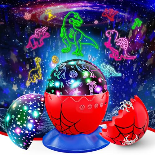 Toyokid Luz Nocturna Infantil, Dinosaurios Juguetes Niño 2 3 4 5 6 7 8 Años Regalo Niño 3 4 5 6 7 8 Años Proyector Infantil Dinosaurio Lampara Bebe Regalo Pascua Cumpleaños Juguetes para Niños
