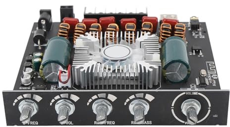 Scheda Amplificatore Bluetooth, Modulo Amplificatore di Potenza Audio Bluetooth a 2.1 Canali con Chip TPA3255 per Alti e Bassi 220Wx2 350W, Ricevitore Audio Scheda Amplificatore