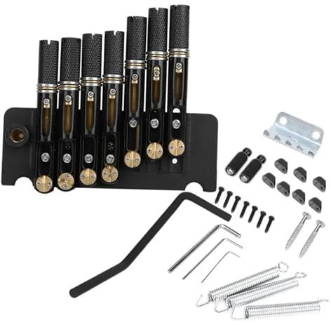 Gitarrensteg Schwarze 6 Oder 7 Saiten Headless E-Gitarre Triller Brücke Messing Basis(7 Strings)