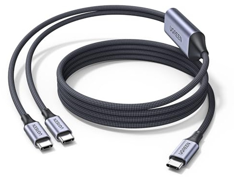 UGREEN 2-in-1 USB C to Dual USB C Charger Cable 140W Max, 2M | 140W Fast Charging Type C Cable, Smart Power Allocation, for MacBook Pro/Air, HP, iPad Pro, iPhone Air/17/16, Galaxy S26