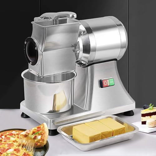 Rallador de queso rotatorio eléctrico, trituradora de alimentos de alta resistencia Diner, máquina ralladora queso eléctrica profesional, rendimiento 88 lb/hora para queso, mantequilla, pan y salvado