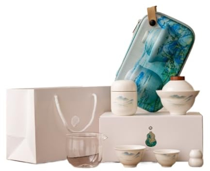 Portable Tea Set Qianli Jiangshan Quick Cup One Pot Two Cups Outdoor Convenient Package Car Household Tea Set Tea Maker Portable Tea Set