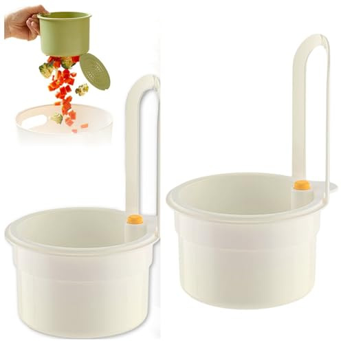 Sieb für Spülbecken, Spülbecken Sieb, Abtropfbehälter Spüle, Spüle Organizer, Küchenutensilien, Siebkorb für Spülbeckensieb, Abflusskorb Küche, Kitchen Abflusssieb Küchenspüle, (Weiß 2 Stück)
