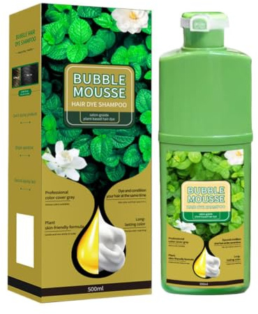 Bubble Hair Color - Mousse Long-Lasting Plant Foam Color Scalp Long-Lasting | Natural Gray Hair Dye for Men Women Beard Daily Travel Home Salon Outdoor Bathroom
