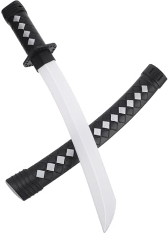 Hohopeti Cosplay Schwerter aus Sicherem Kunststoff Leichtes Realistisches Ninja Kostüm Zubehör für Fasching und Party Interaktives Tragbares Rollenspiel Accessoire Schwarz
