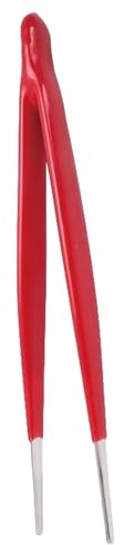 Pinzas aisladas de acero inoxidable a prueba de estática, pinzas de taller para reparación de electrónica y uso en laboratorio, pinzas antideslizantes de agarre de dientes