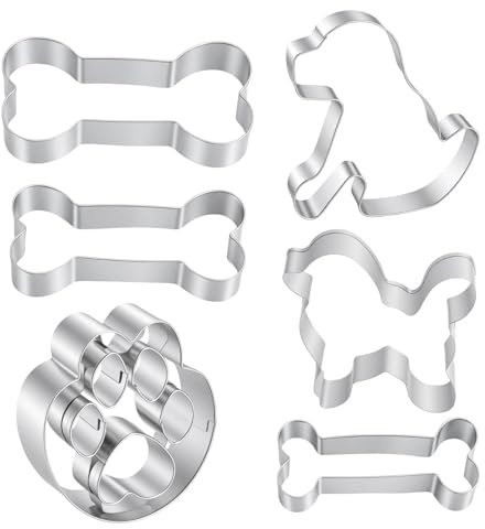 LOLANIUT 6 Stück Plätzchen Ausstecher Hund Set – Edelstahl Keksausstecher & Cookie Cutter In Tierformen, Dackel Geschenke & Dachshund Motive, Ausstecher für Kinder Backen, Hunde Geschenke