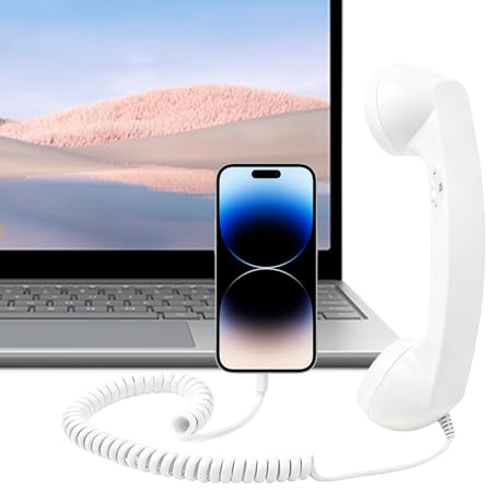 Bakre telefonadapter, retro typ-C klassisk för med mikrofon - fast telefonadapter, för hemmakontorssamtal sängbord badrum vardagsrum skola sjukhus