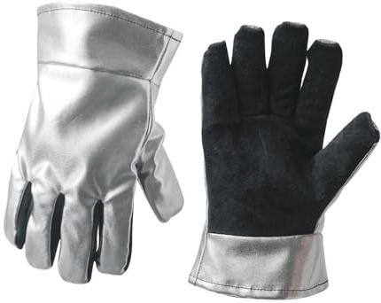 Xanorrg Gants Professionnels Résistants À La Construction en Cuir Robuste Isolation Thermique pour Cuisine en Plein Air Atelier De Soudage Gants Résistants À pour Le Camping