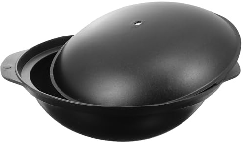 PAMINGONO Pentola in Alluminio Piccola con Coperchio Antiaderente 24 Cm per Riso e Pollo Brasato, Casseruola per Uso Domestico Resistente alle Alte Temperature, Utensile da Cucina