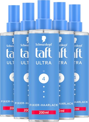 taft Haarlack Ultra Haltegrad 4 (5x 200 ml), Styling Spray bietet bis zu 24 h Halt, verleiht gestärktes und widerstandsfähiges Haar, mit HaptIQ System