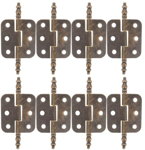 HAPINARY Charnières Vintage en Fer pour Portes d'Armoire, Lot de 10, 6 Trous, Bronze Vert Ancien, Charnières Décoratives pour Meubles Anciens et Boîtes à Bijoux, Quincaillerie Maison