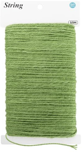 jijAcraft Sage Green Jute String: 2mm x 50m Natural Garden Twine String | Coloured Jute Twine for Tying, Gift Wrapping, DIY Crafts, Christmas, Climbing Plant, Decorative Items