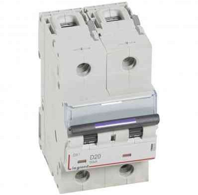 Disjoncteur DX³ 50kA - 2P 230V~ à 400V~ - 20A - courbe D - 3 modules
