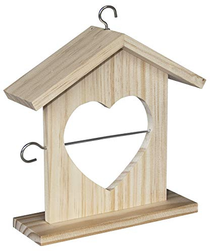 Windhager Meisenknödelhalter, Gartendeko Vogelfutterstation Meisenfutterspender, aus Massivholz, inklusive Aufhängehaken, 6 x 19 x 19,5 cm