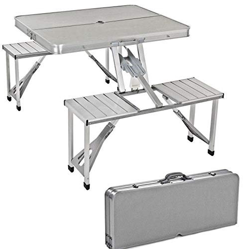 TrAdE Shop - TAVOLO TAVOLINO VALIGETTA SGABELLI PIEGHEVOLE CAMPEGGIO MARE SPIAGGIA ALLUMINIO