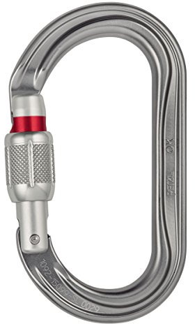 PETZL Ok Screw Lock Grau - Leichter ovaler Aluminum Sicherungskarabiner, Größe One Size - Farbe Grau