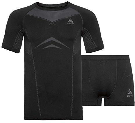 Odlo Herren Fundamentals Performance Light Set, Black - Odlo Graphite Grey, S