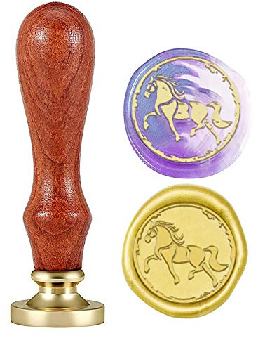 craspire Wachs Siegelstempel Tier Vintage Siegelstempel Pferd Abnehmbarer Messingkopf Naturholzgriff Für Umschlagkarte Verschönerungsbox Paket Dekoration