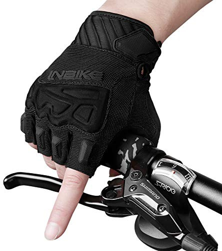 INBIKE Handschuhe Halbfinger Flexibel für Radfahren Motocross Fitness Training Kletter mit TPR Fingerpads und SCR-Pad Schutz MH010