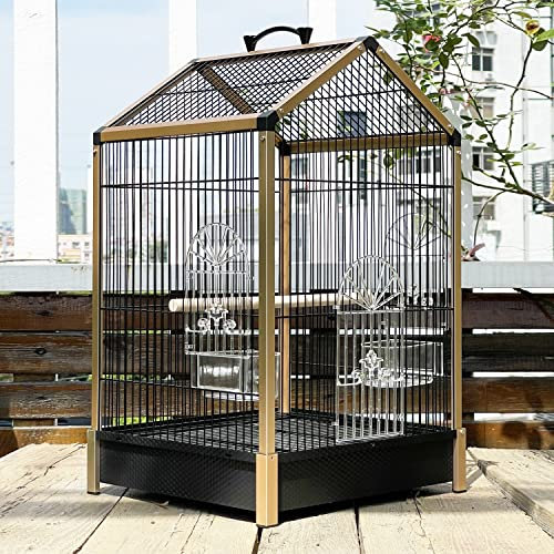 Umerk Vogelkäfige Papageikäfig Tragbare Luxus Vogelkäfig Multifunktionale Bequeme Metall Pfingstrose Wren Zuchtkäfig Nest Vogel Nest Haustier Vogelbedarf