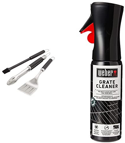 Weber 6764 Kit 3 Accessori Precision & 17875 detergente per Griglie, Nero