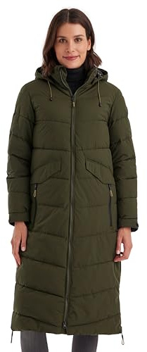 Killtec Damen Kow 62 Wmn Qltd Ct Wintermantel Mantel in Daunenoptik mit Kapuze, dunkeloliv, 40 EU