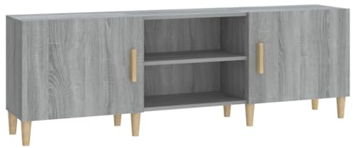 vidaXL Mueble para TV Aparador Armario Auxiliar Salón Consola Estante Soporte Almacenamiento Videoconsola Madera Contrachapada Gris Sonoma
