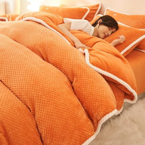 TGPOLI BettwäSche 155x220,Verdicktes, Warmes, Doppelseitiges Daunen-Bettbezug-Set, Einzel-Doppelbett-Kingsize-Bettlaken, Steppdecke, Kissenbezug, Bettdecke,H,Only 1 Duvet Cover(200 * 230cm)