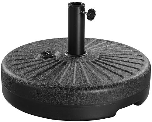 Yaheetech Pieds de parasols 22 kg Support de Parasol Lourd 38/48 mm Remplissage d'eau pour Jardin, terrasse, Balcon, Ø 50 cm Noir