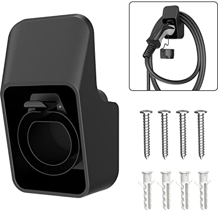 Teskee Wallbox Typ 2 Stecker Wandhalterung EV Ladekabelhalter/Organizer EV Ladestation Typ 2 Buchsenhalter inkl. Montagesatz