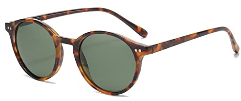 kachawoo Polarisierte Sonnenbrille Retro Runde Sonnenbrille Für Männer Frauen UV-Schutz Trendy Eyewear