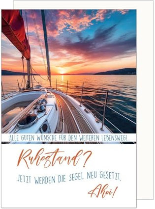 Edition Seidel Premium Glückwunschkarte zum Ruhestand mit Umschlag. Grusskarte Karte mit Spruch Billet Pension Abschied Rente Ruhe Mann Frau (R134 SW024)