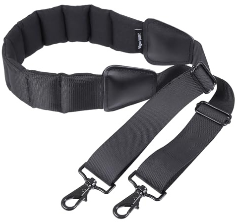 Vigorport Shoulder Strap, 59” Fixed Cushion Pad Luggage Shoulder Strap, Universal Bag Strap Replacement for Briefcase, Laptop, Duffel with Swivel Hooks (Black, 59 Inch)