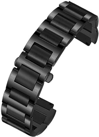 INSTR Edelstahl Lug End Strap für Cartier W6920046 Ballon Bleu Serie Armband Damen Herren Armband(Preto,14-8mm)