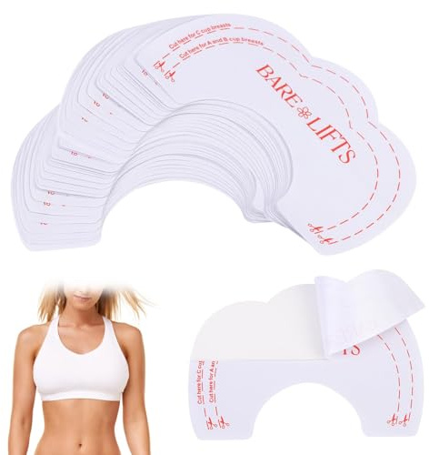 OMCGG 20 pares de cintas adhesivo pecho para levantamiento de senos, transparente, talla única