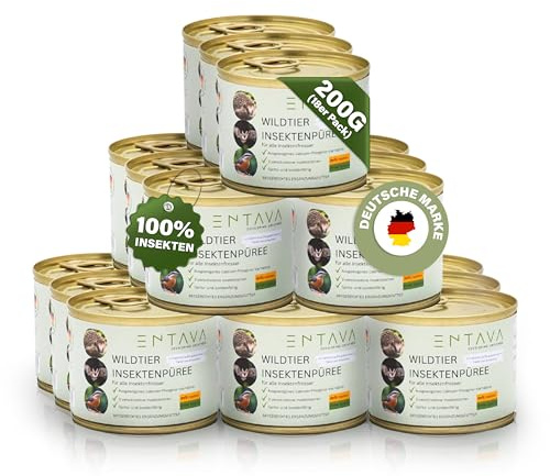 ENTAVA Frisches Insektenpüree - 100% Insekten, Igelfutter, Vogelfutter, Reptilienfutter, (Wild-) vogelfutter, Kleinnagerfutter, Frettchenfutter, Fischfutter (200g)