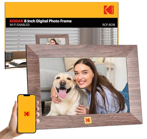 KODAK 8 Inch WiFi Digital Picture Frame, 1280x 800 IPS HD Touchscreen Digital Photo Frame with 32GB Storage, Easy Setup to Share Photos or Videos Instantly from Anywhere