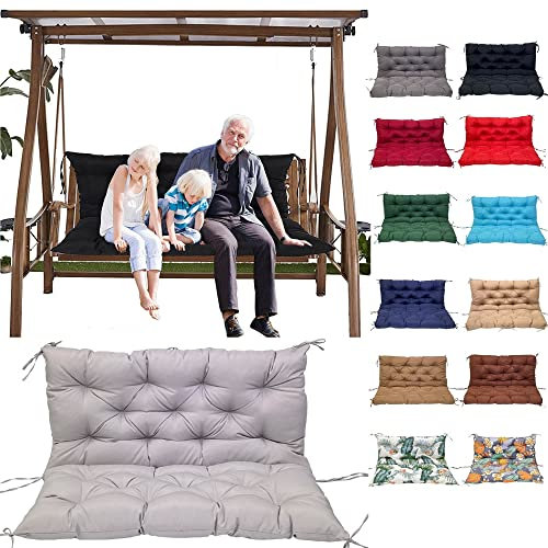 Generisch Ensemble de coussins d'extérieur pour banc de jardin, chaise et dossier pour balancelle hollywoodienne - Coussin de banc à dossier haut - Balançoire de jardin - Kaki - 100 cm
