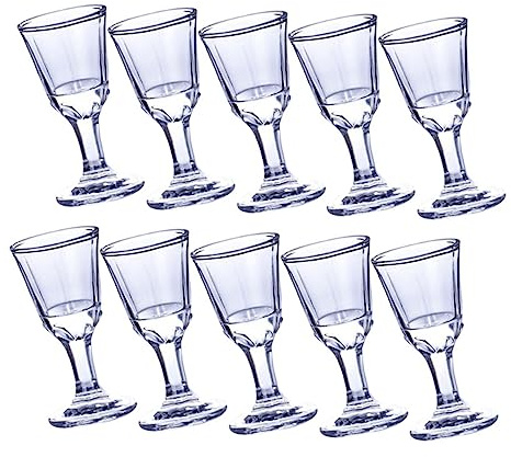 Ciieeo 10 Vasos Pequeños para Vino, Vasos de Cristal Vintage, 10ml, 10 Piezas, para Licor y Cócteles Hogar