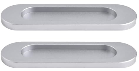 Godneei 2 Stück Selbstklebende Schiebetür Griff, 10x3 cm, Schiebetürgriffe, Geeignet für Alle Arten Von Schiebeschranktüren, Schiebetüren, Schiebetüren und -Fenstern, Glasschiebetüren, Silver