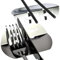 DUDAPRO - Range-couverts Motif Poissons Banc à couteaux Support à baguettes Acier inoxydable poli argent - double fonction, 2 pièces