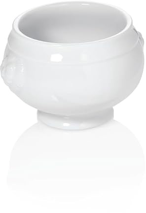 6 terrine con testa di leone, 500 ml, bianco, ciotola in porcellana