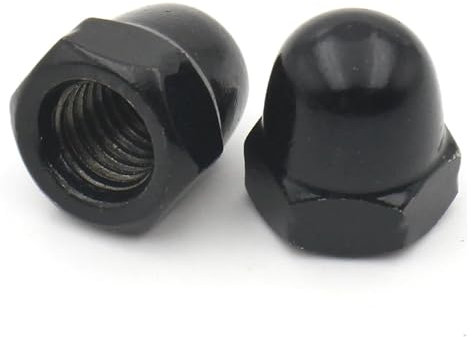 3 Stück-40 Stück M3 M4 M5 M6 M8 M10 M12 Schwarzer Kohlenstoffstahl Hutmuttern Hutmuttern Sechskantmuttern(M4 (30pcs))